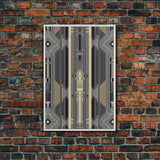 Art Deco Pattern Wall art - Framed Canvas Print - Art Deco - Abstract art - Gold & gray art - MCM Art - Original painting - Geometric art