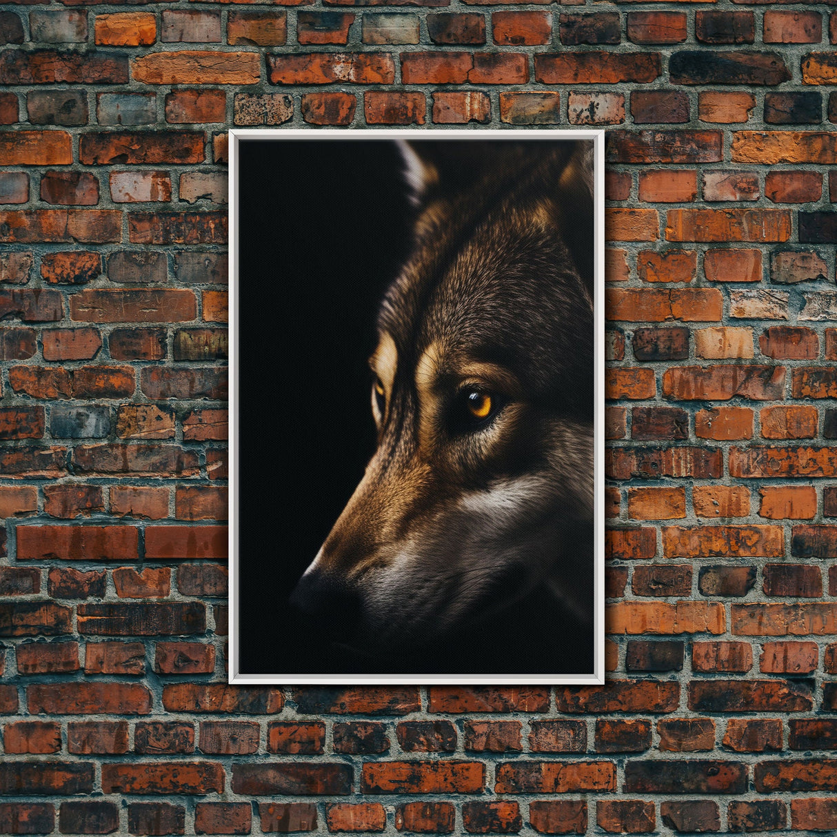 Animal Prints, Timber Wolf, Portrait Of A Wolf, Framed Canvas Print, Wolf Photography Art, Timber Wolves Art