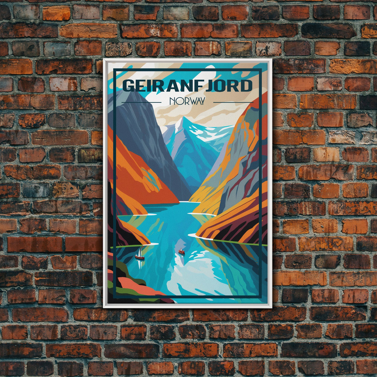 Geirangerfjord Wall Art, Norway Travel Poster, Europe Wall Poster, Travel Wall Print, Travel Poster, Travel Wall Art, Canvas Wall Print