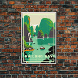 Ha Long Bay Poster, Vietnam Wall Art, Asia Wall Poster, Travel Wall Print, Travel Poster, Travel Wall Art, Canvas Wall Print