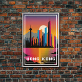 Hong Kong Poster, China Wall Art, Asia Wall Poster, City Art Print, Travel Wall Print, Travel Poster, Travel Wall Art, Canvas Wall Print