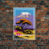 Mount Kilimanjaro Wall Art, African Poster, Tanzania Wall Art, Travel Wall Print, Travel Poster, Travel Wall Art, Canvas Wall Print