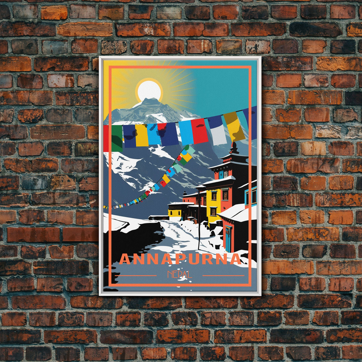 Nepal Poster, Annapurna Wall Art, Asian Art Print, Travel Wall Print, Travel Poster, Travel Artwork, Travel Wall Art, Canvas Wall Print