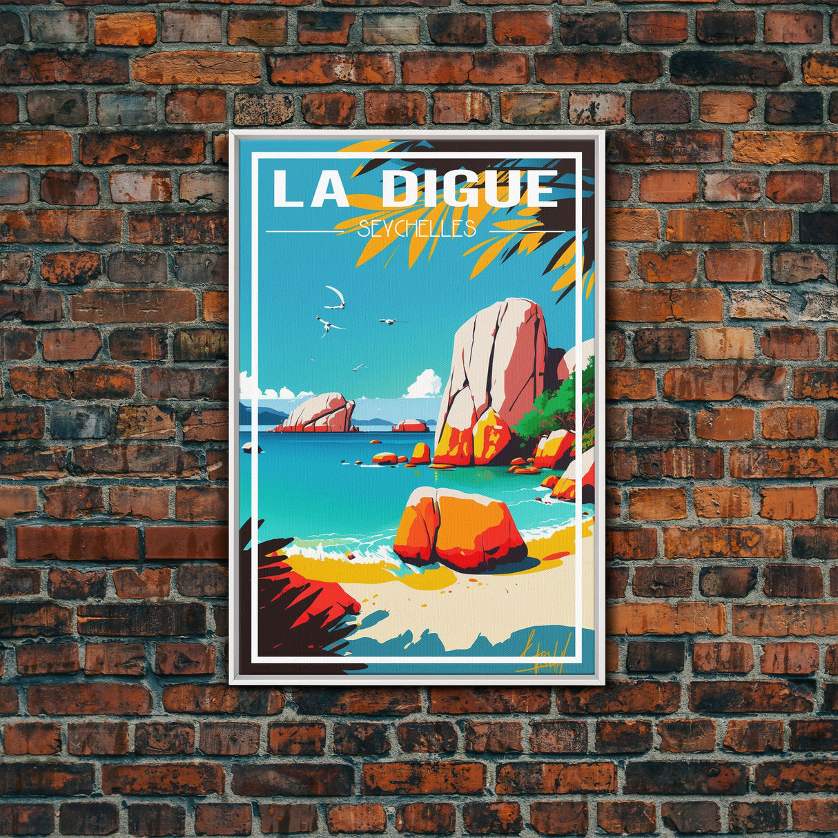 La Digue Wall Art, Seychelles Wall Poster, Indian Ocean, Island, Travel Wall Print, Travel Poster, Travel Wall Art, Canvas Wall Print