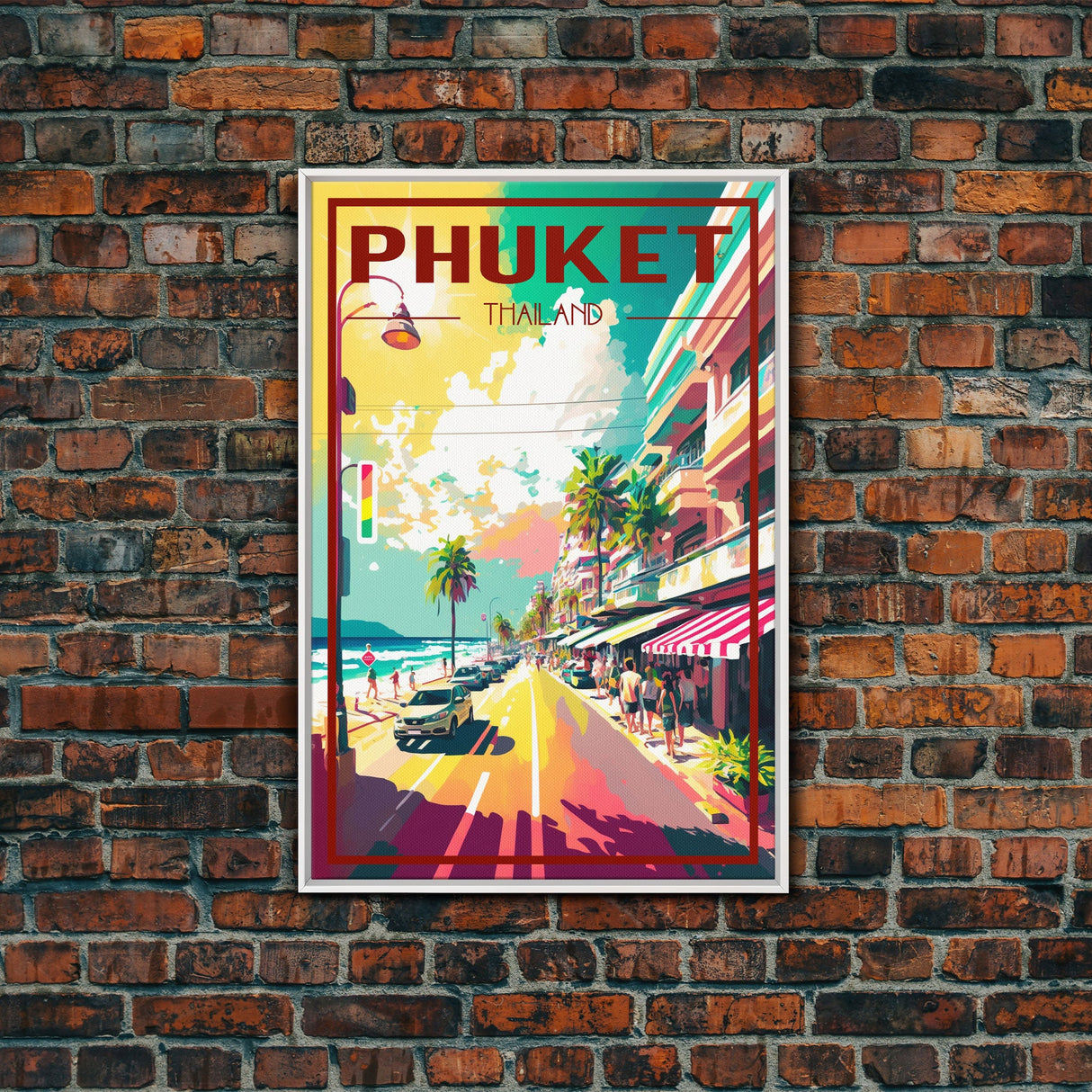 Phuket Wal Art, City Art Print, Thailand Poster, Asia Wall Art, Travel Wall Print, Travel Poster, Travel Wall Art, Canvas Wall Print