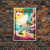 Phuket Wal Art, City Art Print, Thailand Poster, Asia Wall Art, Travel Wall Print, Travel Poster, Travel Wall Art, Canvas Wall Print