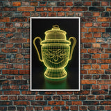 3D Trophy Wall Decor, Yellow Art Print, Glowing Art, Minimalist Print, Wall Decor, Canvas Print, Wall Art, Framed Canvas