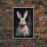 Animal Wall Art, Bunny Art Print, Rabbit Wall Decor, Minimalist Wall Art, Wall Decor, Canvas Print, Wall Art, Framed Canvas Art