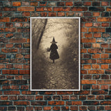 Witch In The Woods, Cursed Victorian Halloween Art, Framed Canvas Print, Halloween Photography Art, Spooky Halloween Decor, Scary Art, Witch