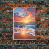 Beach Sunset Wall Art, Nautical Wall Art, Seashore Wall Art, Canvas Print, Wall Art, Vertical Art, Moving Gift, Room Decor, Entryway Prints