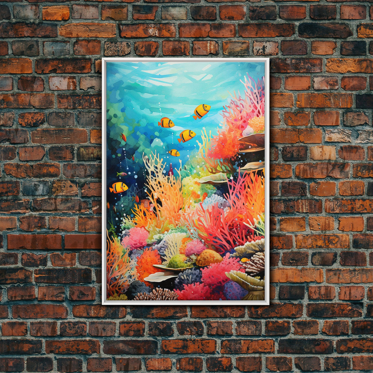 Under The Sea, Canvas Print, Wall Art, Vertical Art, Ocean Nursery Art, Nautical Wall Art, Home Decor Prints, Gift For Friend, Dorm Room Art