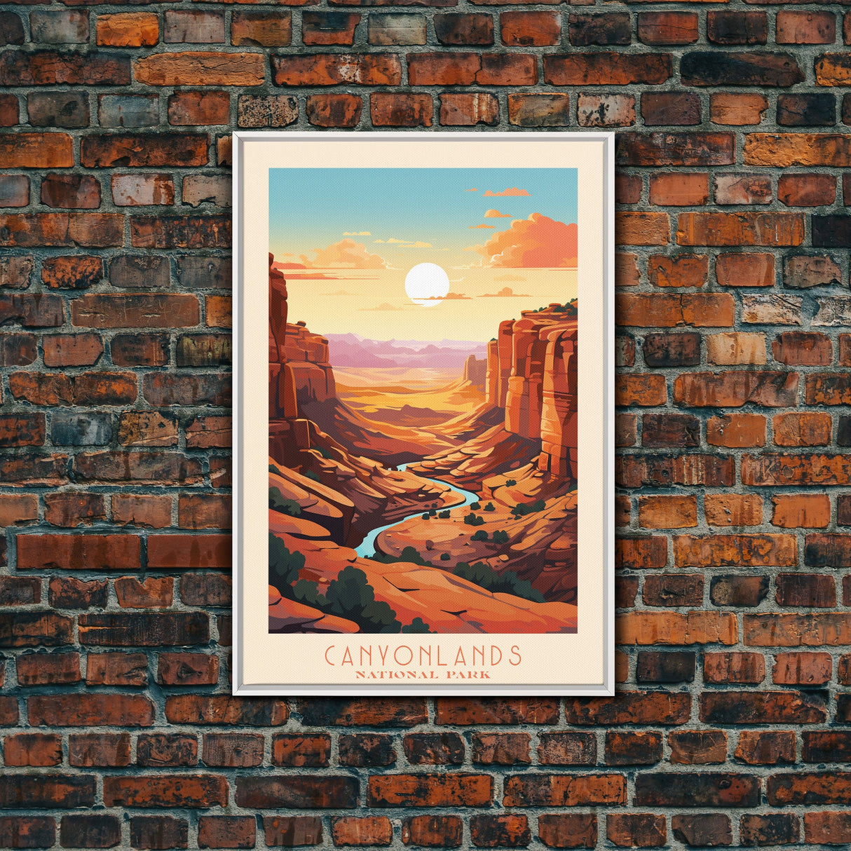 Canyonlands National Park Travel Poster Print, Canvas Print Wall Art, Utah Travel Art, Midcentury Modern Travel Decor