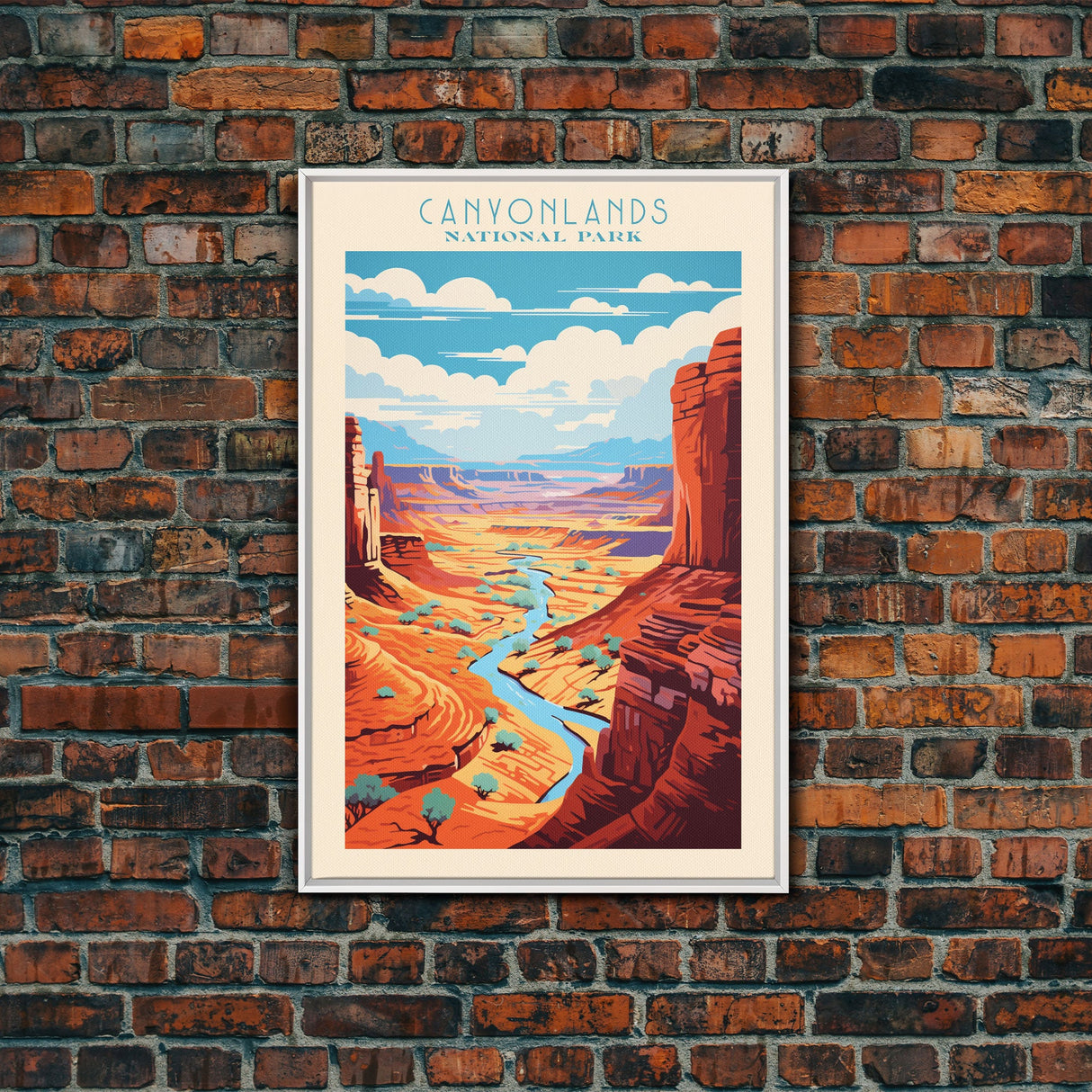 Canyonlands National Park Travel Poster Print, Canvas Print Wall Art, Utah Travel Art, Midcentury Modern Travel Decor