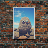 Rock Art, Abstract Art, Funny Wall Art, Canvas Print, Wall Hanging, Portrait Art, Nursery Wall Art, Kids Room Decor, Playroom Wall Art