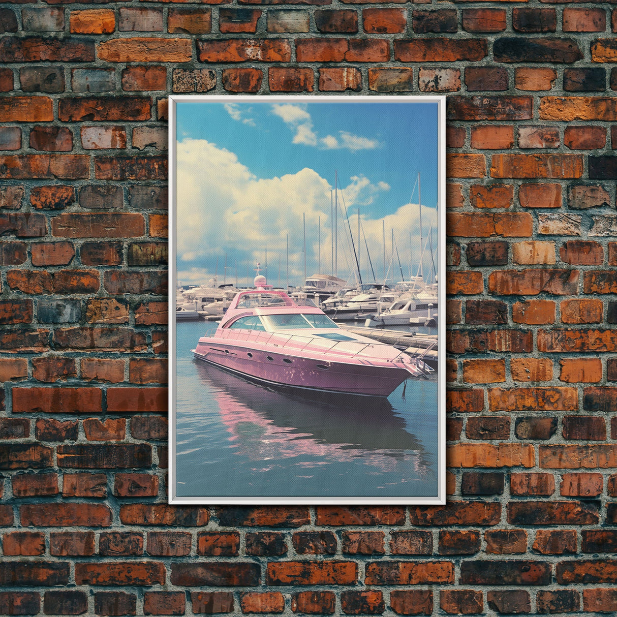 Pink Boat, Ocean Wall Art,  Nautical Wall Art, Canvas Print, Wall Hanging, Portrait Art, Travel Print, Modern Art Prints, Girls Room Decor