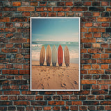 Surfboard Wall Art, Surf Print, Beach Wall Art, Surf Wall Art, Canvas Print, Wall Hanging, Portrait Art, Above Bed Art, Birthday Gift