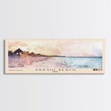 Arashi Beach, Aruba Watercolor Beach Print, Vacation Gift, Aruba Wall Art, Framed Canvas Print, Framed Beach Painting