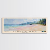 Flamenco Beach, Puerto Rico Watercolor Beach Print, Vacation Gift, Puerto Rico Wall Art, Framed Canvas Print, Framed Beach Painting