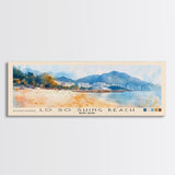 Lo So Shing Beach, Hong Kong Watercolor Beach Print, Vacation Gift, Hong Kong Wall Art, Framed Canvas Print, Framed Beach Painting