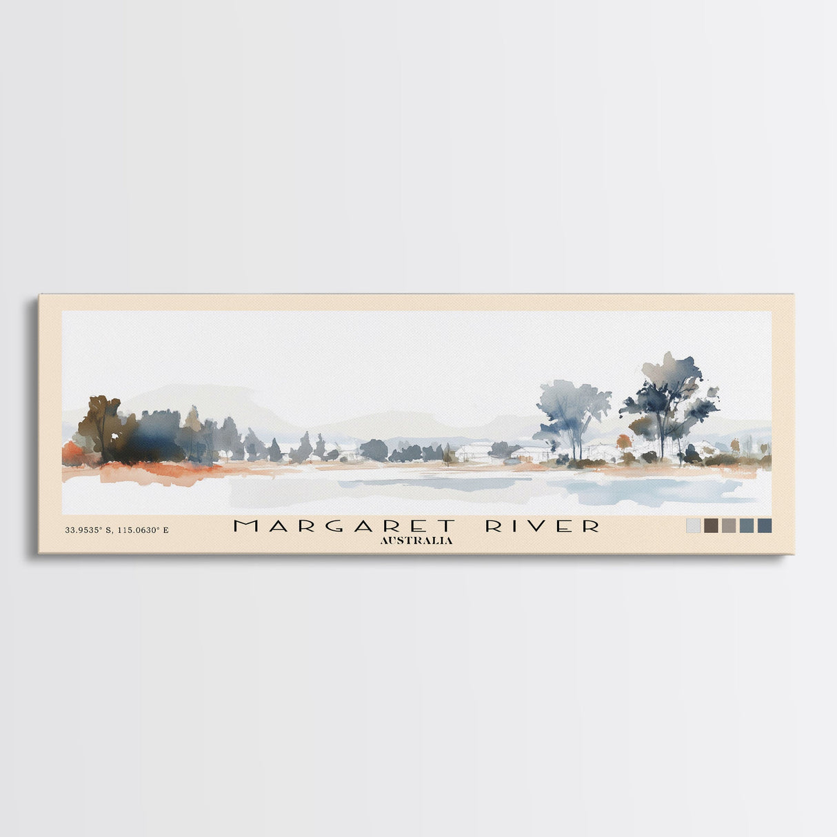 Margaret River, Australia Watercolor Beach Print, Vacation Gift, Australia Wall Art, Beach Painting, Beach Decor, Beach Painting