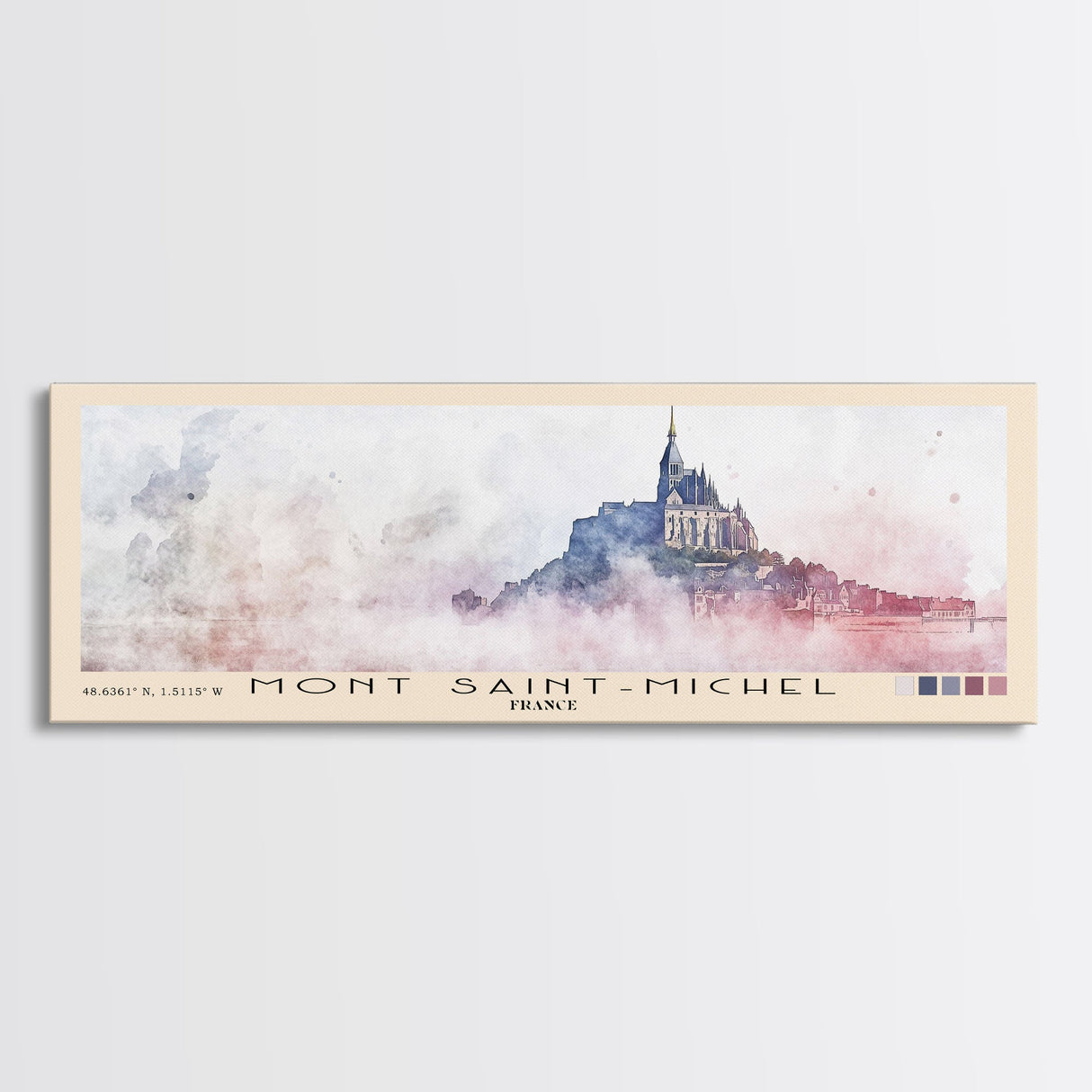 Mont Saint-Michel, France Watercolor Beach Print, Vacation Gift, France Wall Art, Beach Painting, Beach Decor, Beach Painting