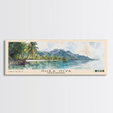 Nuka Hiva, French Polynesia Watercolor Beach Print, Vacation Gift, French Polynesia Wall Art, Framed Canvas Print, Framed Beach Painting