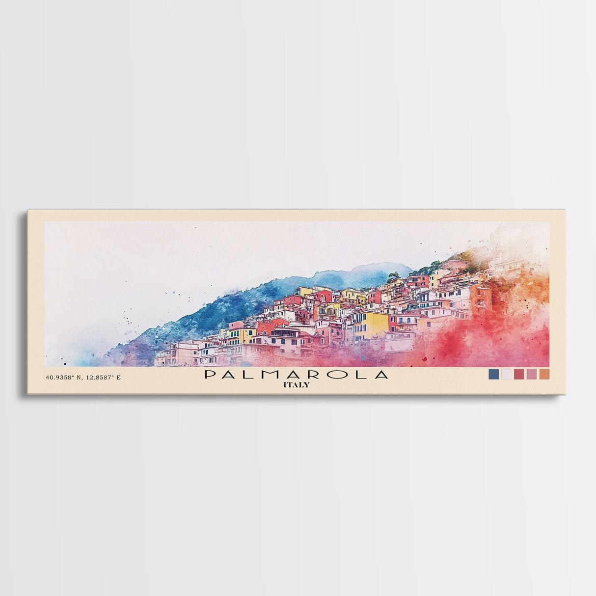 Palmarola, Italy Watercolor Print, Vacation Gift, Italy Wall Art, Beach Painting, Beach Decor, Large Wall Art, Wood Frame Art