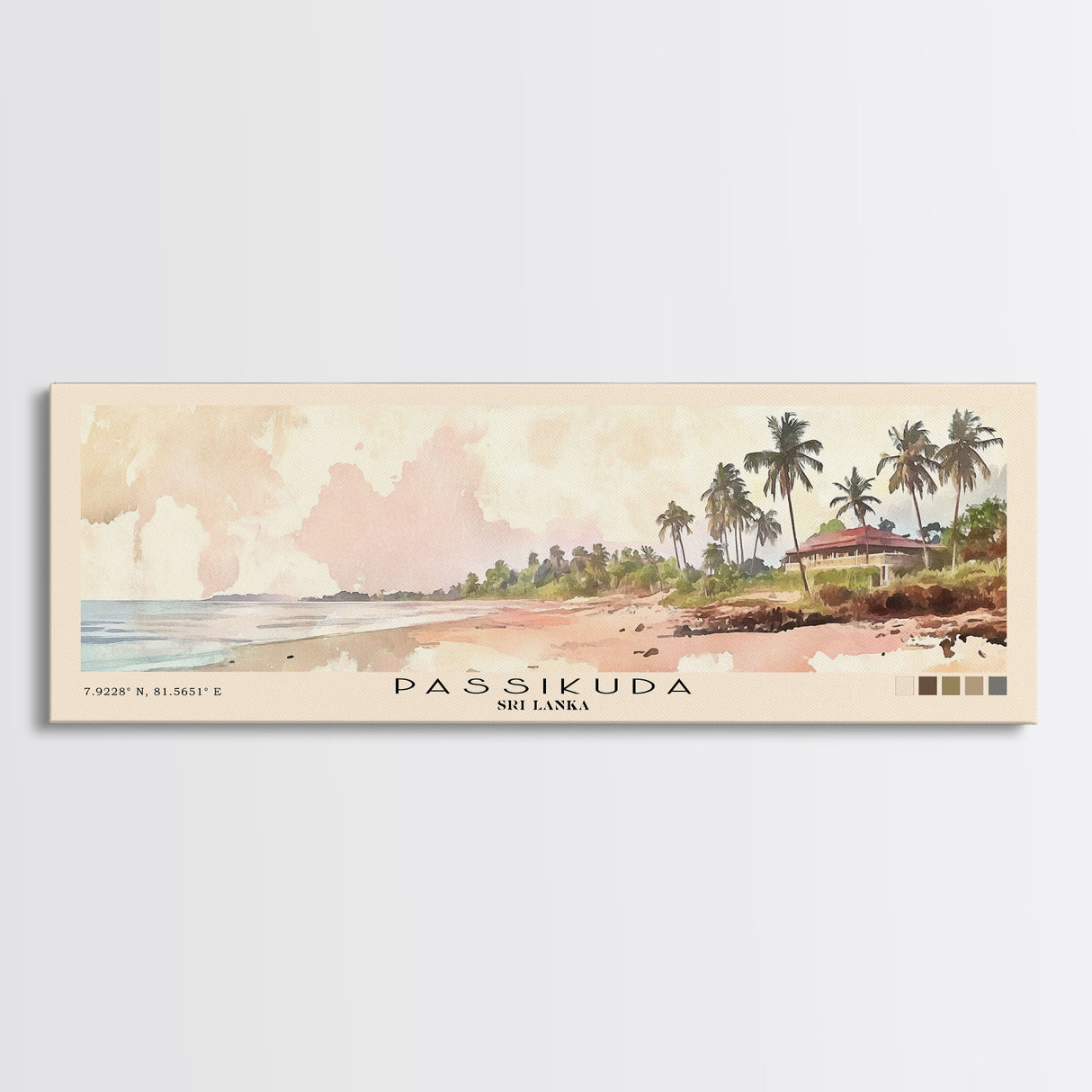 Passikuda, Sri Lanka Watercolor Beach Print, Vacation Gift, Sri Lanka Wall Art, Beach Painting, Beach Decor, Beach Painting