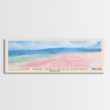 Pink sand Subic beach Matnog, Philippines Watercolor Print, Vacation Gift, Philippines Wall Art, Beach Painting, Beach Decor, Large Wall Art, Wood Frame Art