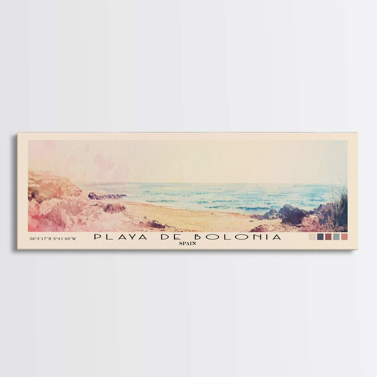 Playa de Bolonia, Spain Watercolor Beach Print, Vacation Gift, Spain Wall Art, Beach Painting, Beach Decor, Beach Painting