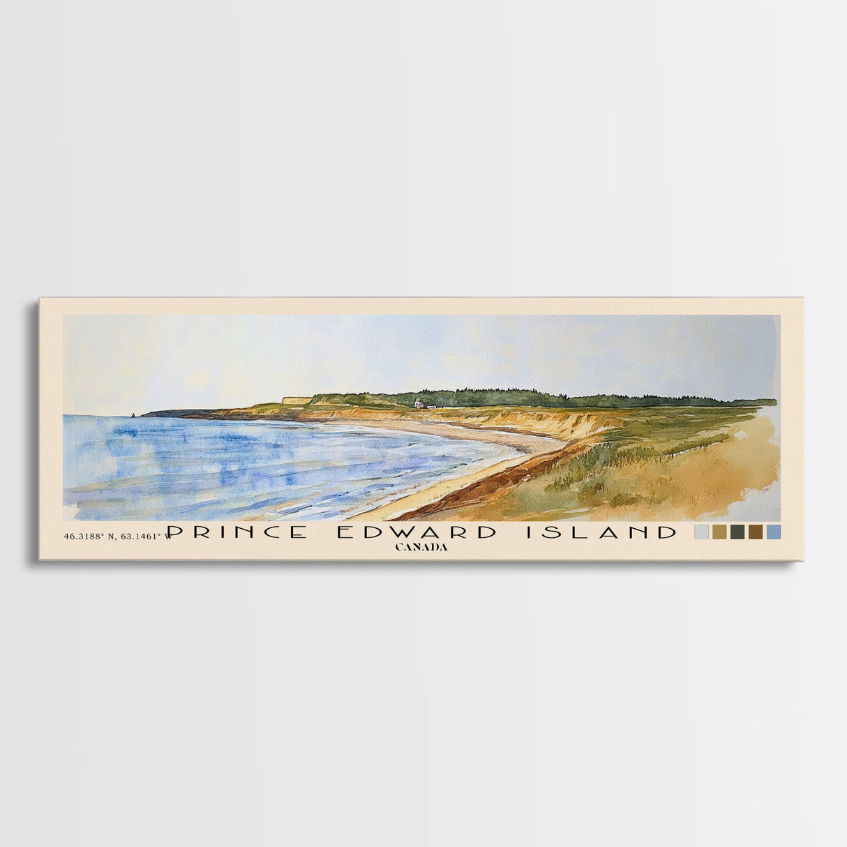 Prince Edward Island, Canada Watercolor Print, Vacation Gift, Canada Wall Art, Beach Painting, Beach Decor, Large Wall Art, Wood Frame Art