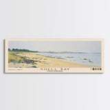 Shell Bay, United Kingdom Watercolor Beach Print, Vacation Gift, United Kingdom Wall Art, Framed Canvas Print, Framed Beach Painting