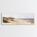 Skagen Beach, Denmark Watercolor Beach Print, Vacation Gift, Denmark Wall Art, Framed Canvas Print, Framed Beach Painting