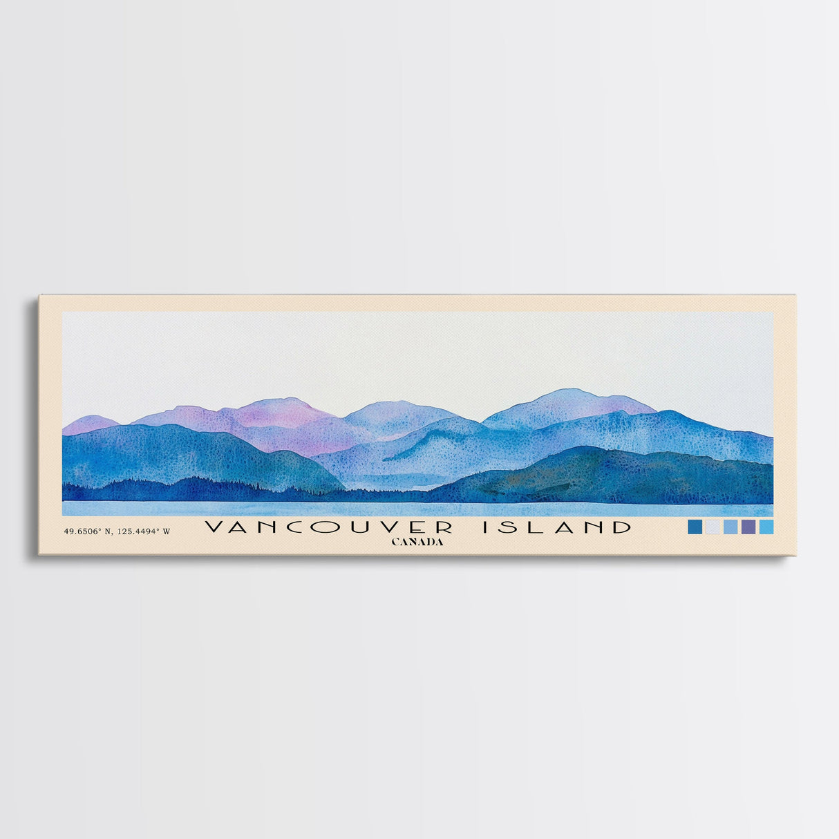 Vancouver Island, Canada Watercolor Beach Print, Vacation Gift, Canada Wall Art, Framed Canvas Print, Framed Beach Painting