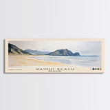 Wainui Beach, New Zealand Watercolor Print, Vacation Gift, New Zealand Wall Art, Beach Painting, Beach Decor, Large Wall Art, Wood Frame Art