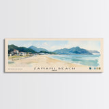 Zamami Beach, Japan Watercolor Beach Print, Vacation Gift, Japan Wall Art, Framed Canvas Print, Framed Beach Painting