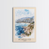 Acapulco, Chile Watercolor Beach Print, Vacation Gift, Chile Wall Art, Beach Painting, Beach Decor, Beach Painting