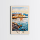 Antibes, France Watercolor Print, Vacation Gift, France Wall Art, Beach Painting, Beach Decor, Large Wall Art, Wood Frame Art