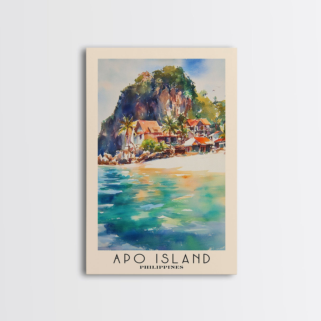 Apo Island, Philippines Watercolor Beach Print, Vacation Gift, Philippines Wall Art, Beach Painting, Beach Decor, Beach Painting