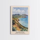 Barbuda, Antigua and Barbuda Watercolor Beach Print, Vacation Gift, Antigua and Barbuda Wall Art, Framed Canvas Print, Framed Beach Painting