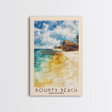 Bounty Beach, Philippines Watercolor Beach Print, Vacation Gift, Philippines Wall Art, Framed Canvas Print, Framed Beach Painting