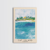 Cat Island, Bahamas Watercolor Beach Print, Vacation Gift, Bahamas Wall Art, Framed Canvas Print, Framed Beach Painting