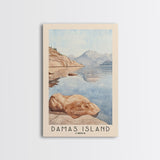 Damas Island, Chile Watercolor Beach Print, Vacation Gift, Chile Wall Art, Framed Canvas Print, Framed Beach Painting