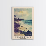 Dover Beach, Barbados Watercolor Beach Print, Vacation Gift, Barbados Wall Art, Framed Canvas Print, Framed Beach Painting