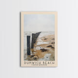 Dunwich Beach, United Kingdom Watercolor Beach Print, Vacation Gift, United Kingdom Wall Art, Framed Canvas Print, Framed Beach Painting