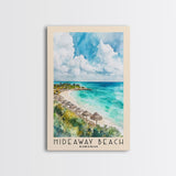 Hideaway Beach, Bahamas Watercolor Beach Print, Vacation Gift, Bahamas Wall Art, Framed Canvas Print, Framed Beach Painting