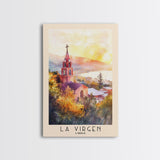 La Virgen, Chile Watercolor Beach Print, Vacation Gift, Chile Wall Art, Framed Canvas Print, Framed Beach Painting