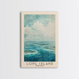 Long Island, Bahamas Watercolor Beach Print, Vacation Gift, Bahamas Wall Art, Framed Canvas Print, Framed Beach Painting