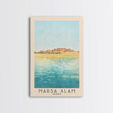 Marsa Alam, Egypt Watercolor Print, Vacation Gift, Egypt Wall Art, Beach Painting, Beach Decor, Large Wall Art, Wood Frame Art