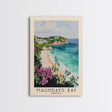 Maundays Bay, Anguila Watercolor Beach Print, Vacation Gift, Anguila Wall Art, Framed Canvas Print, Framed Beach Painting